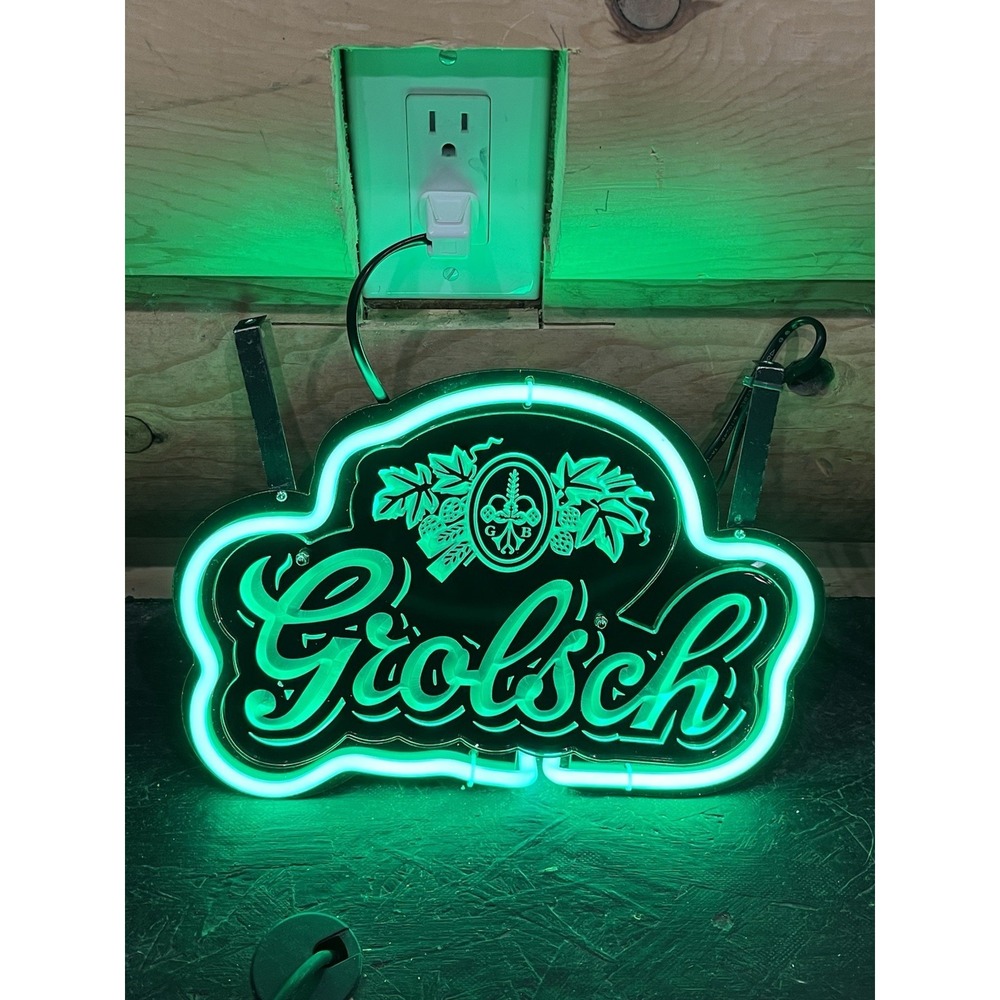 Grolsch Brewery Beer 3D Carved 14" Neon Light Sign Lamp Bar Open Display Decor